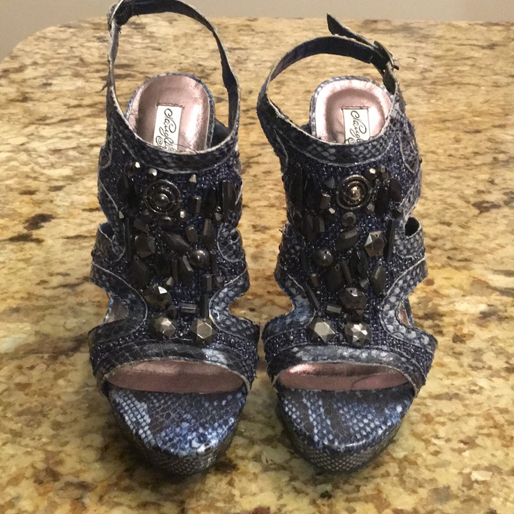 Naughty Monkey high heel sandals, size 7.